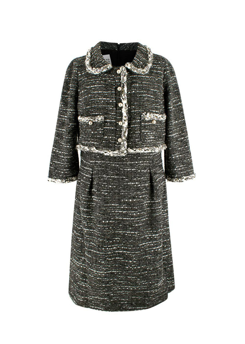 Edward Archour Paris Grey Tweed Dress