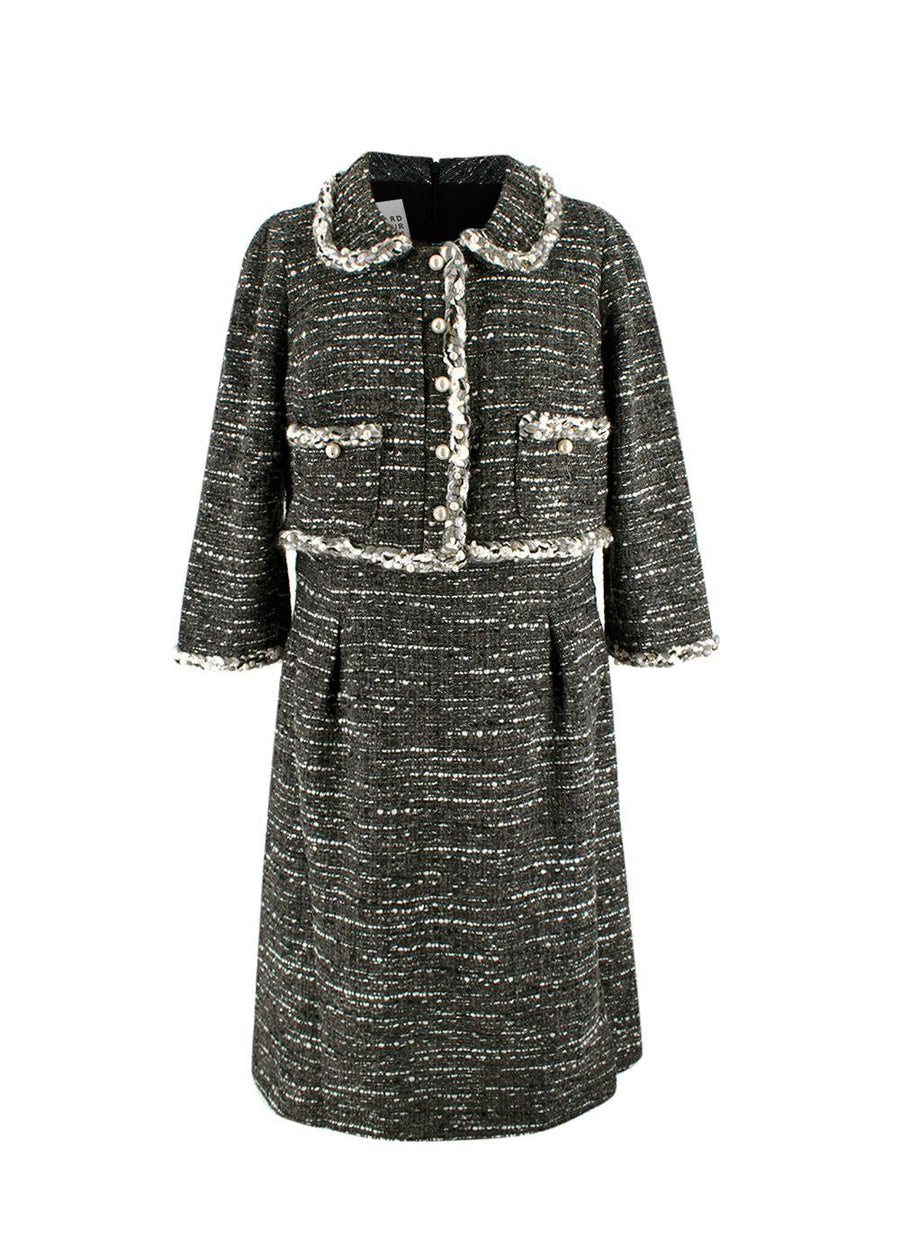 Edward Archour Paris Grey Tweed Dress