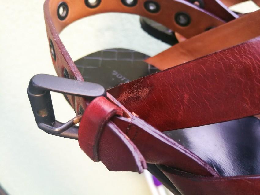 Bottega Veneta red leather sandals