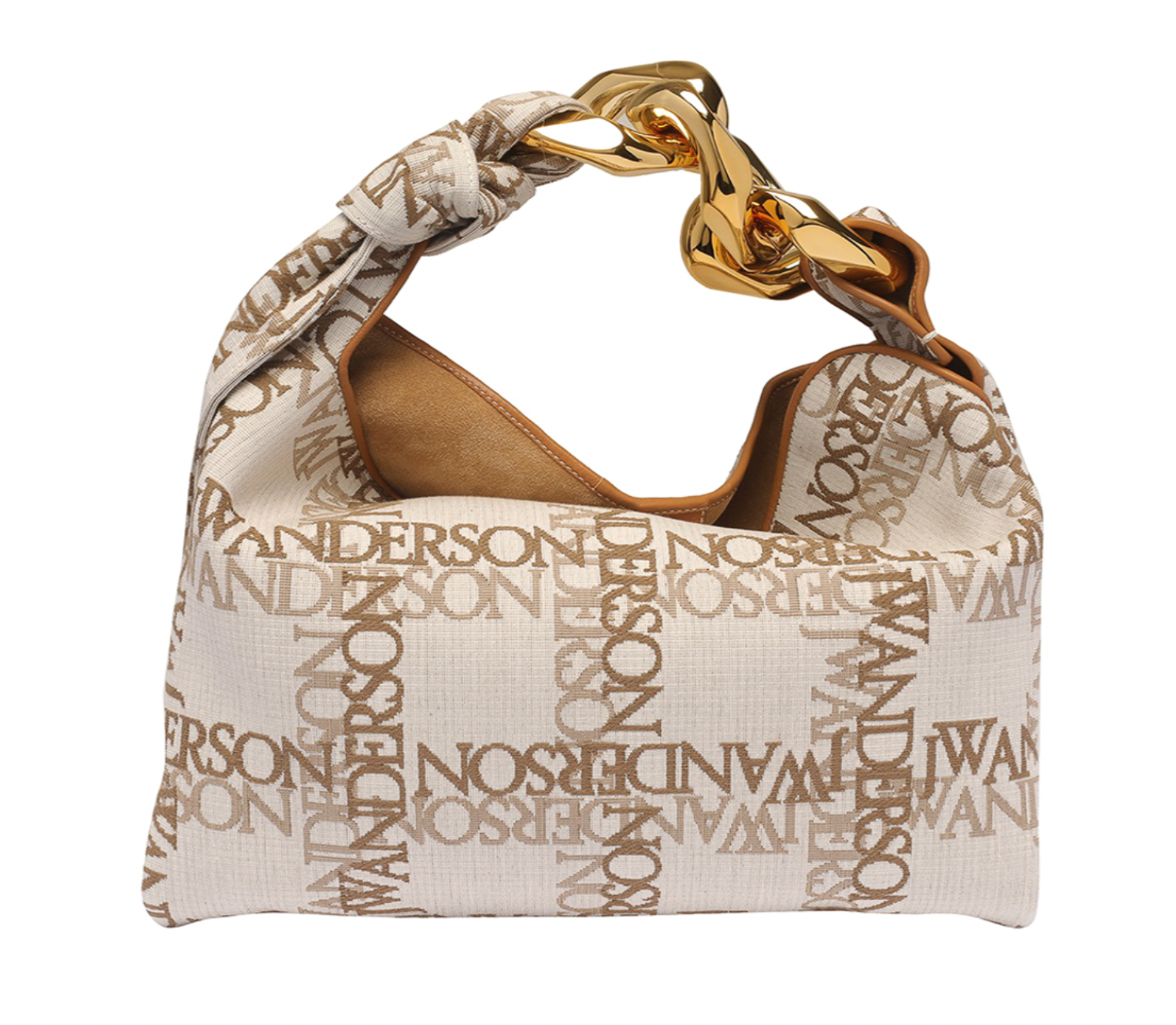 Small Chain Logo Canvas Shoulder Bag