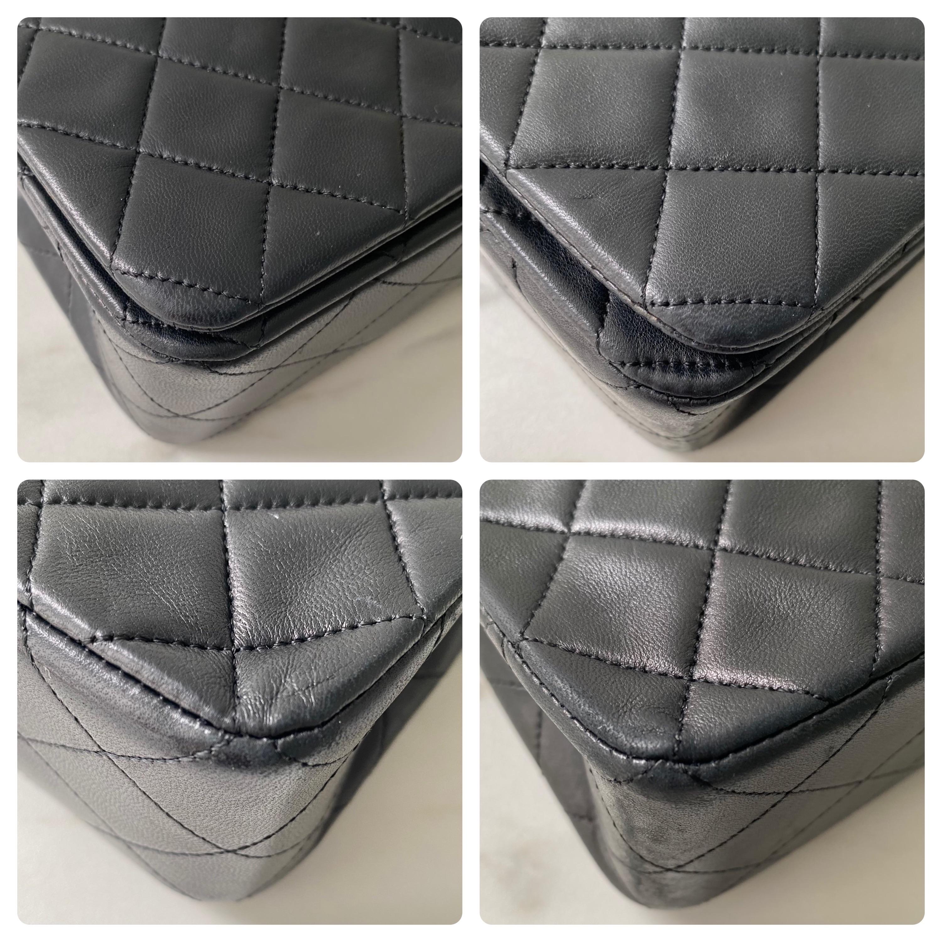 Vintage Black Leather Quilted Single Flap Bag