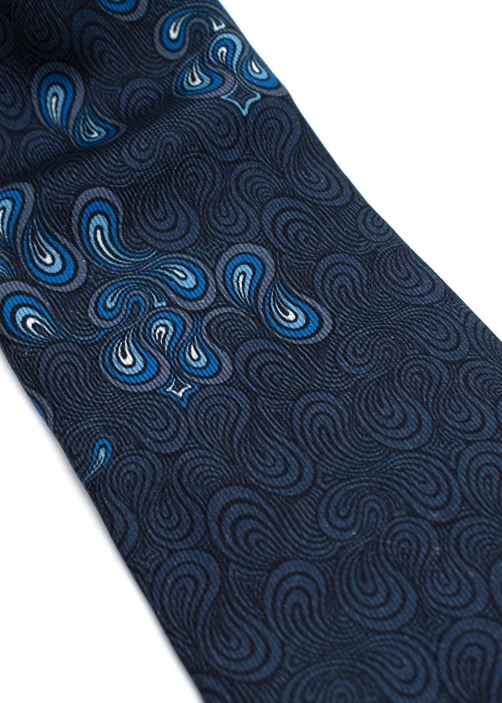 Turnbull Asser Navy Dotted Paisley Pattern Tie