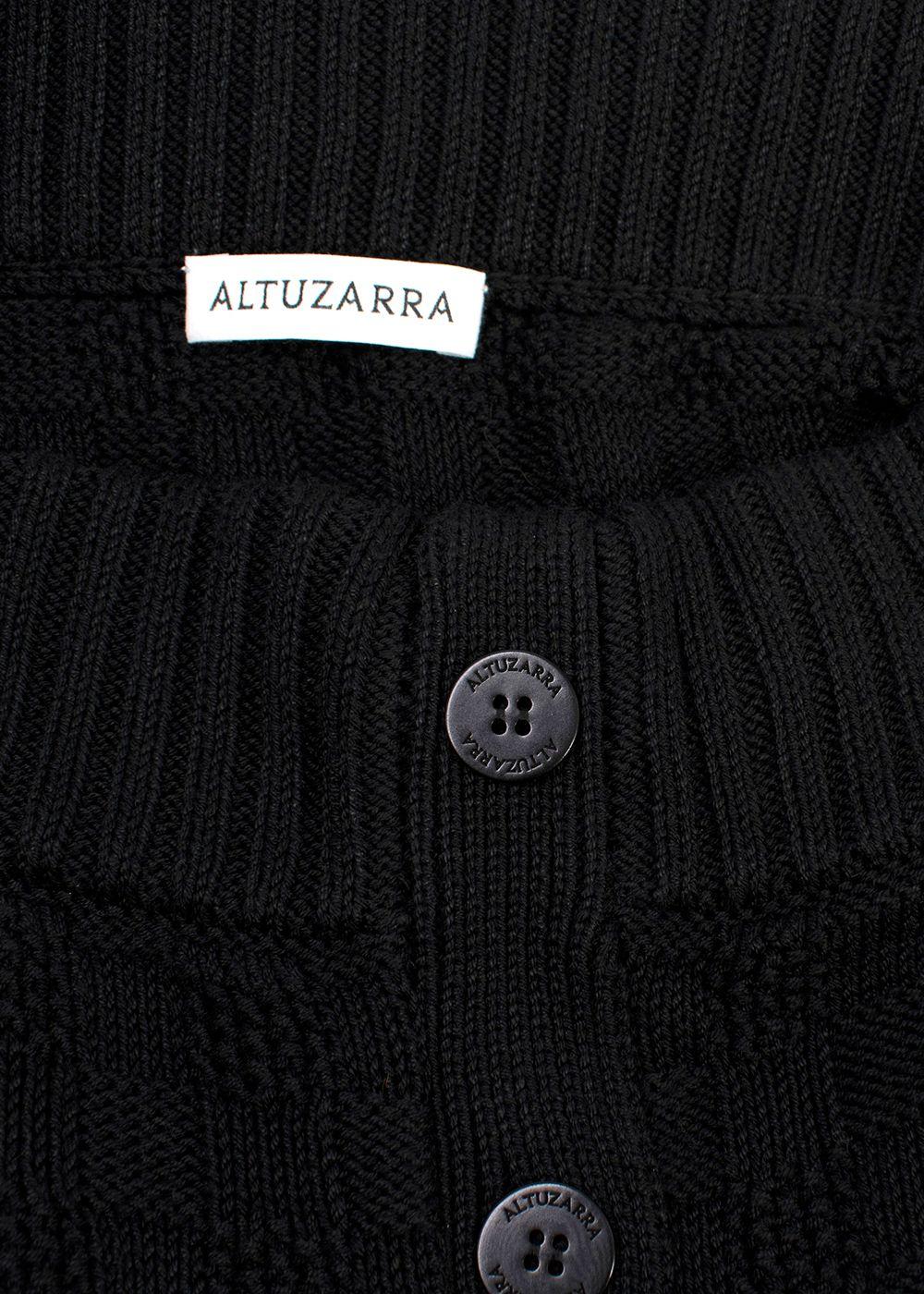 Altuzarra Black Knitted Button Down Midi Skirt