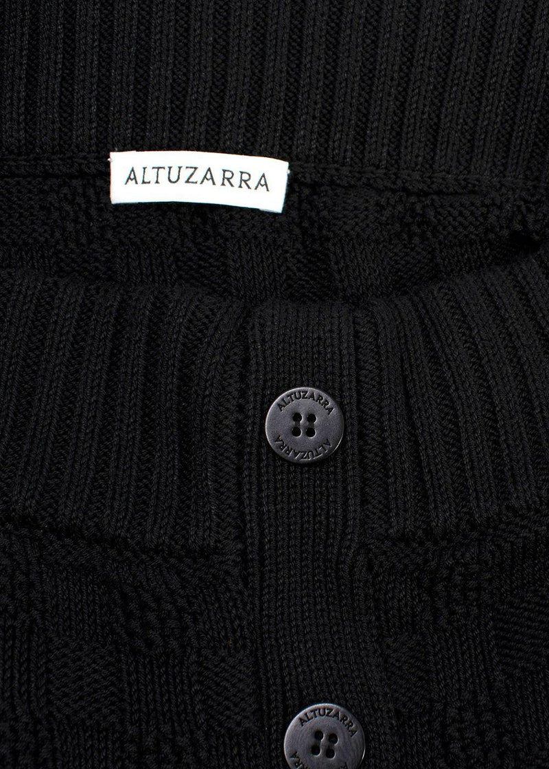 Altuzarra Black Knitted Button Down Midi Skirt