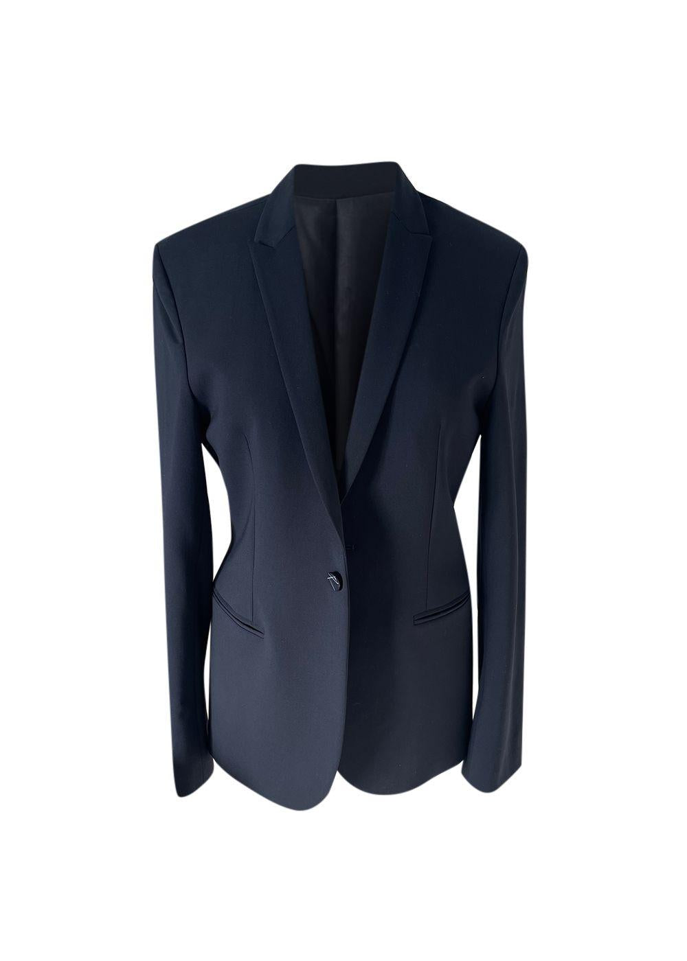 Navy Blue Single Breasted Blazer