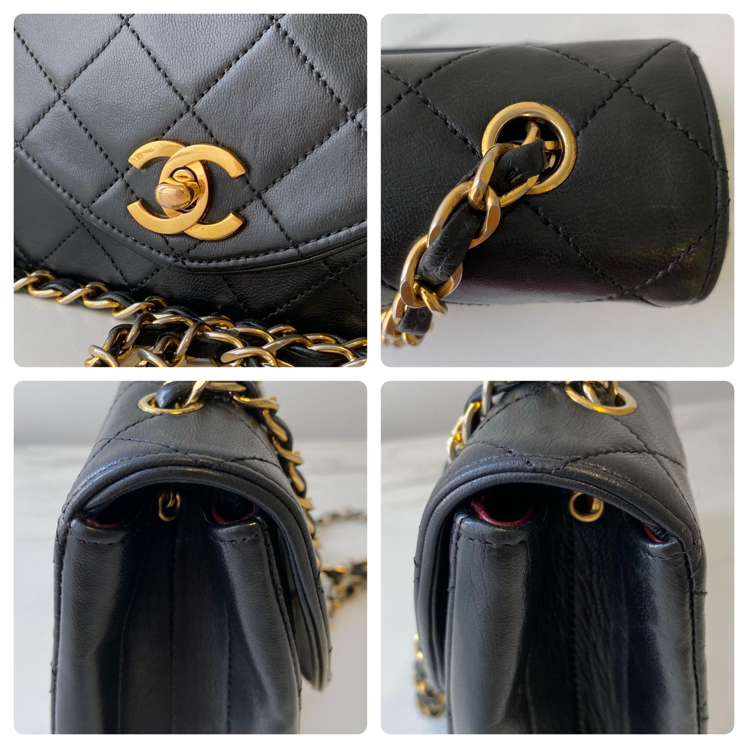 Vintage Lambskin Shoulder Bag with 24kt GPHW