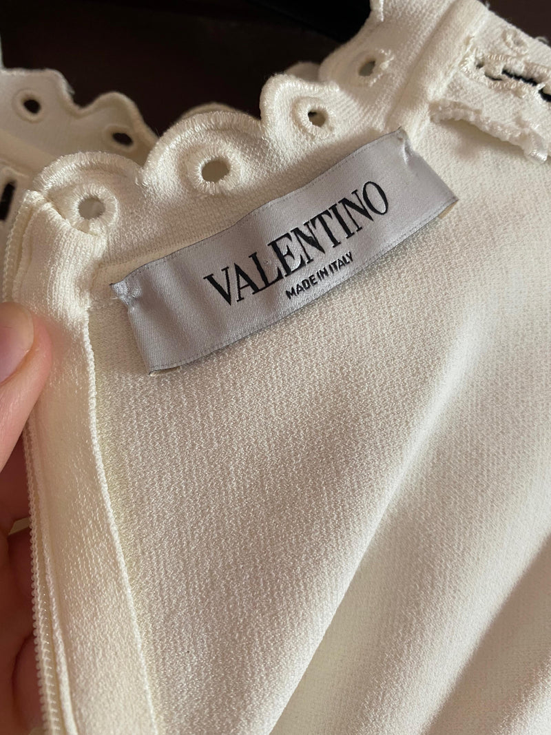 ivory eyelet cutout mini dress