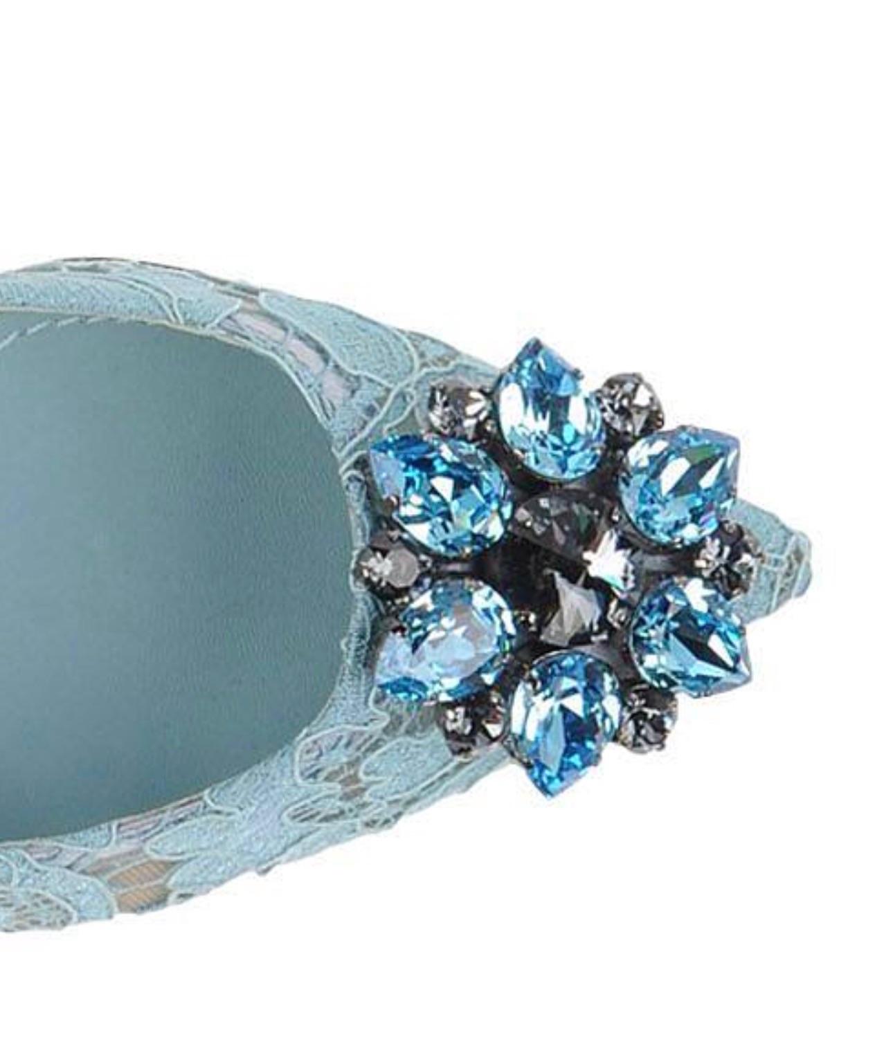 Dolce & Gabbana TBlue aprmina Lace crystals shoes