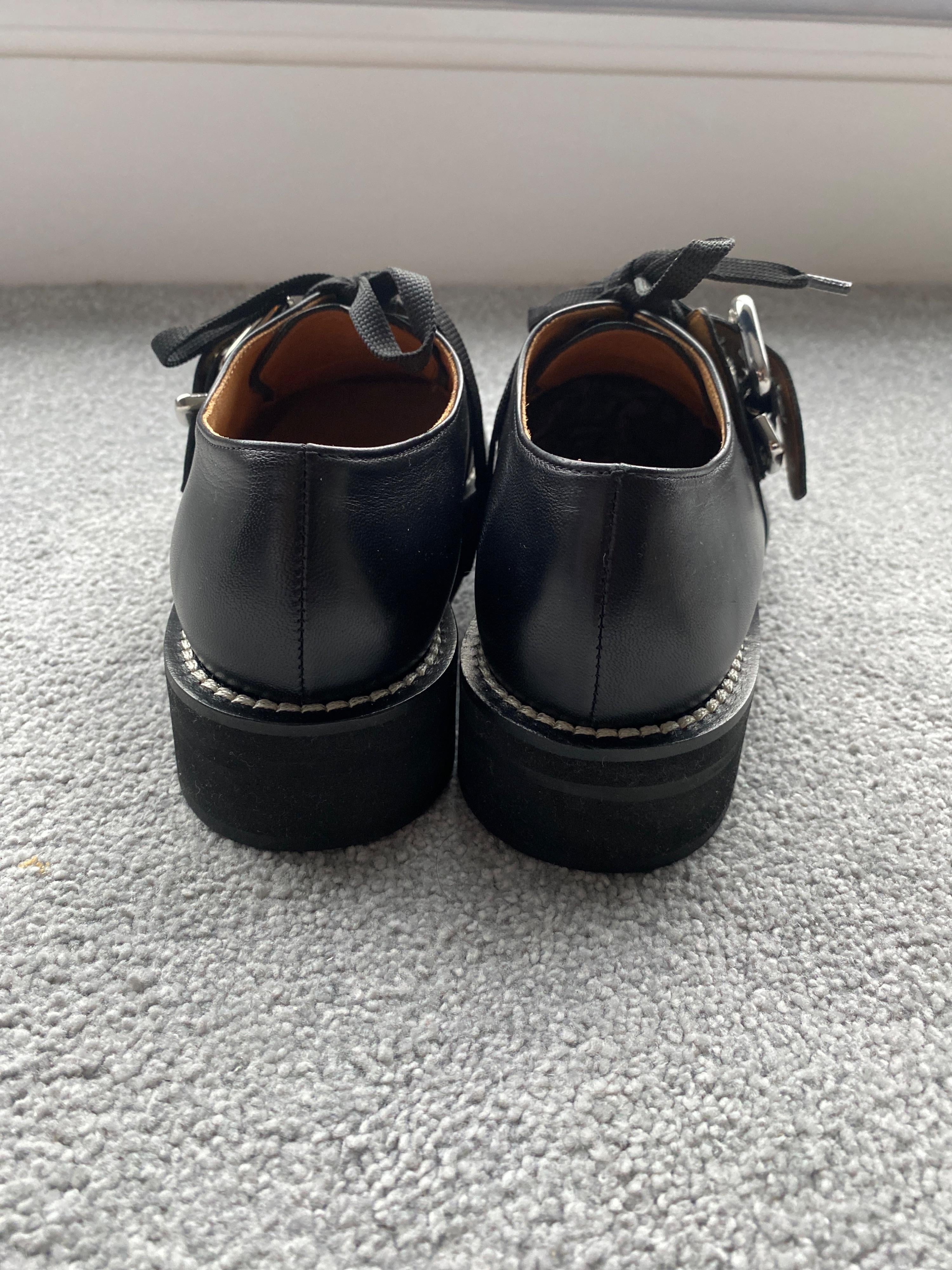 Marni Black Leather Buckle Detail Loafers