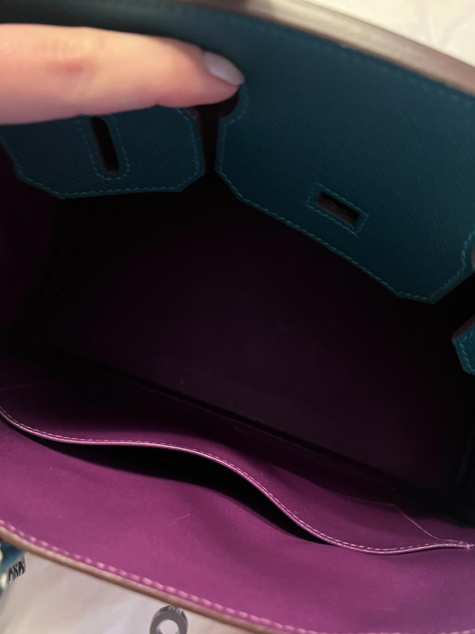 Hermes HSS  Birkin 30 in Malachite and Anenmone Epsom Leather with Brushed Palladium Hardware