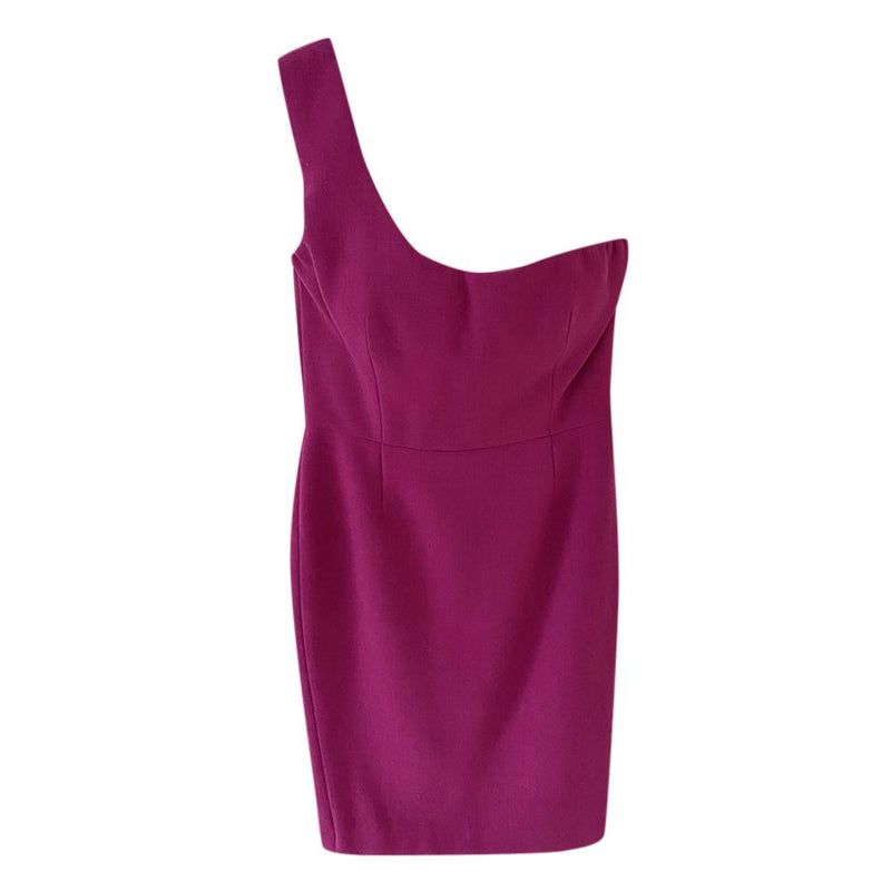 Alexander McQueen Fuchsia Crepe One Shoulder Dress