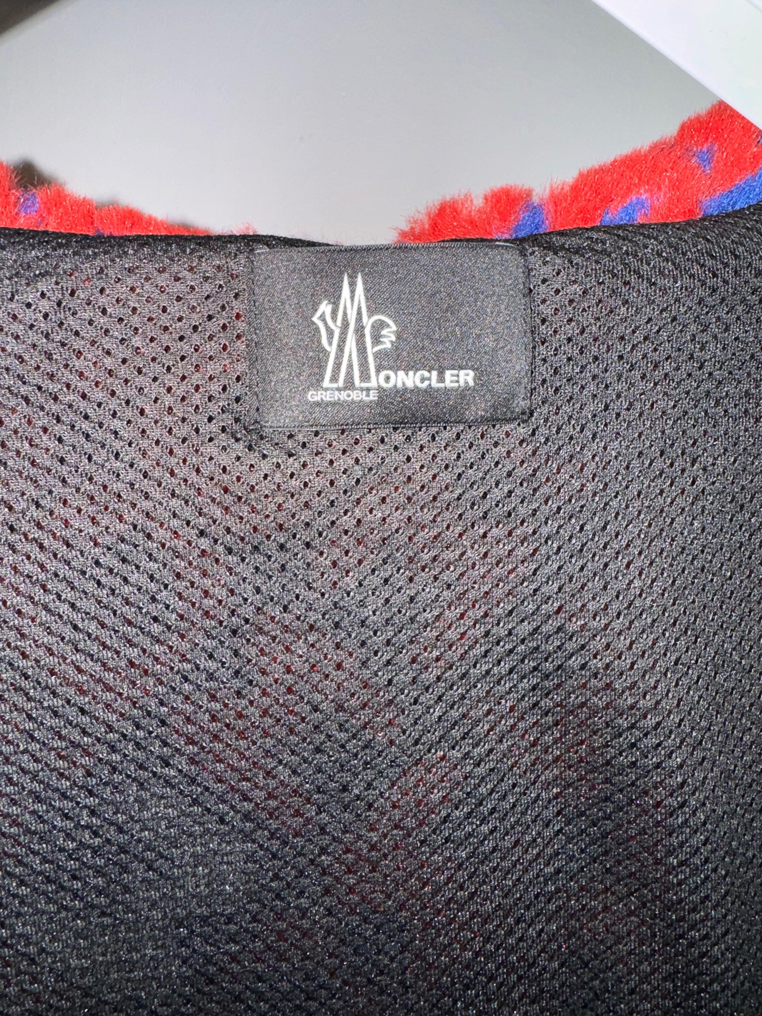 Moncler Red Faux Fur Grenoble Jacket