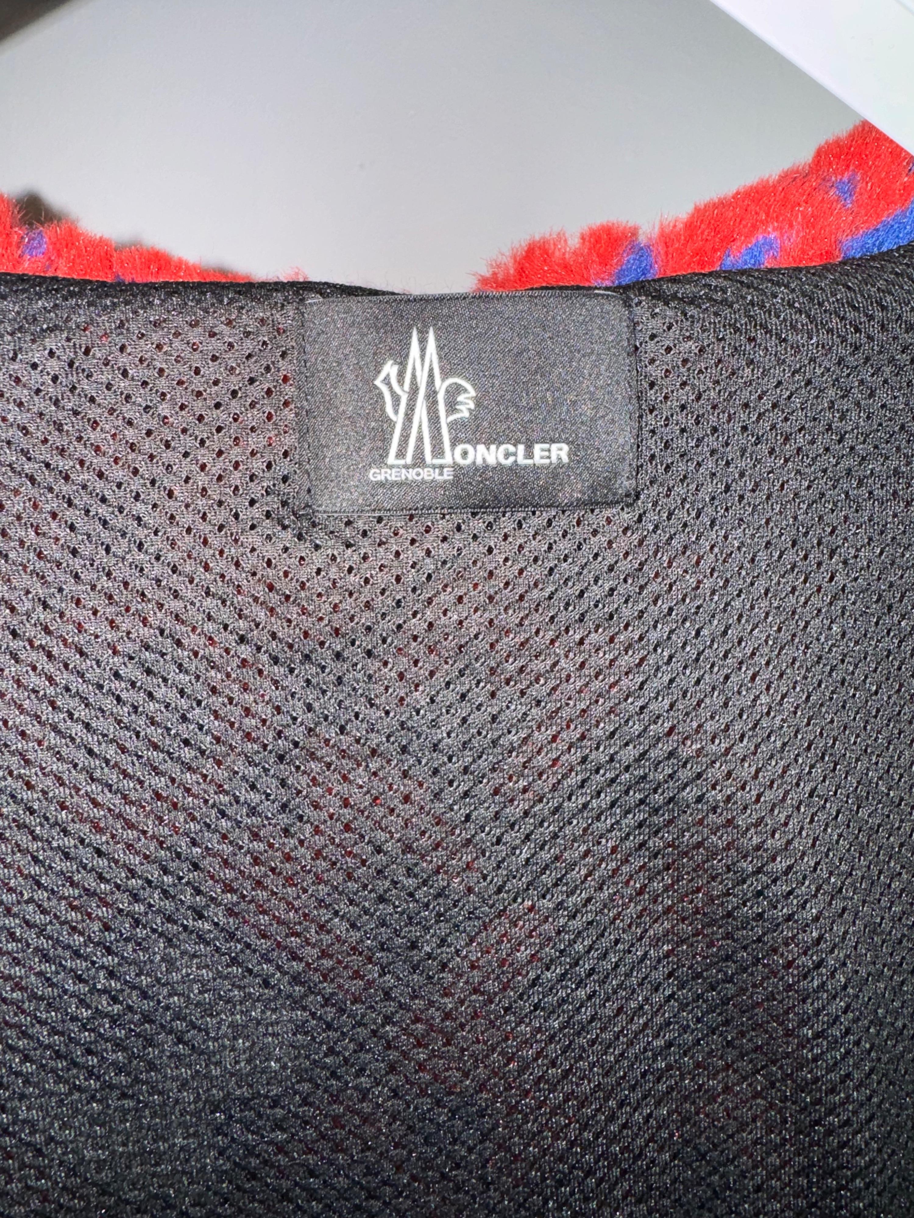 Moncler Red Faux Fur Grenoble Jacket