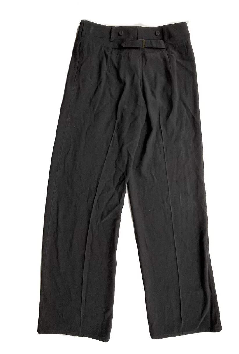 Black Crepe Wide Leg Trousers