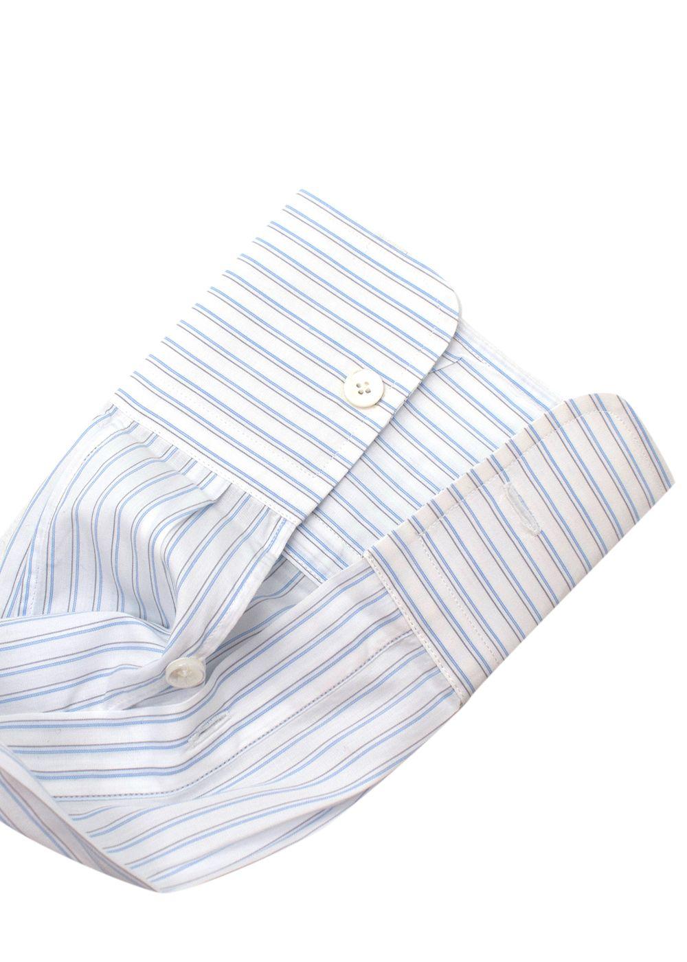 Blue Striped Cotton Dress Shirt