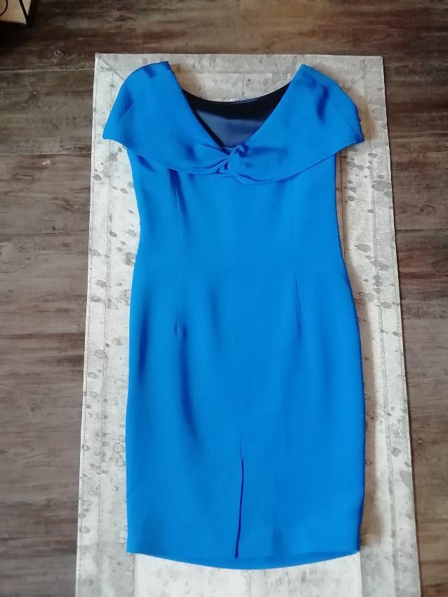 Susannah Blue Cape Shift Dress