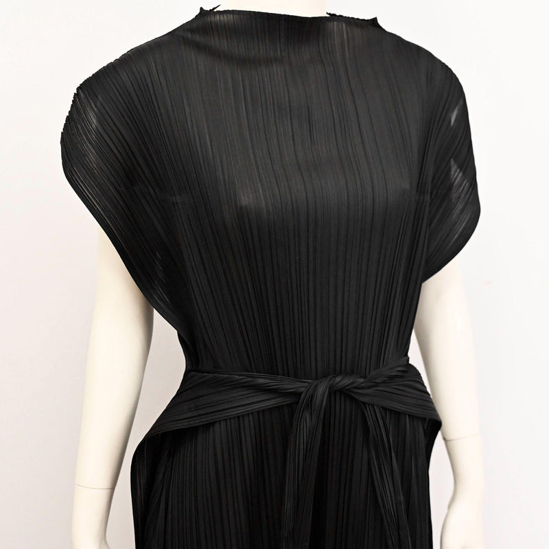Black Pleats Please Confetti Bits Mock Neck dress