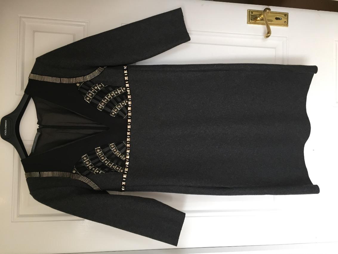 Alberta Ferretti Grey Embellished Silk Dress