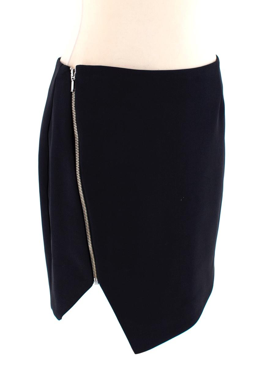 Nicholas Black Bonded Asymmetric Zipped Mini Skirt