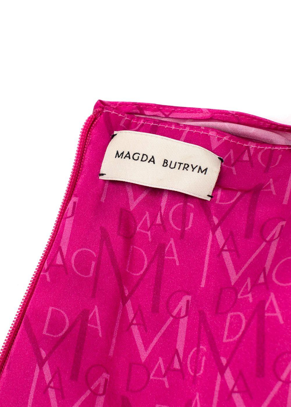 Magda Butrym Pink Monogram Silk Midi Skirt