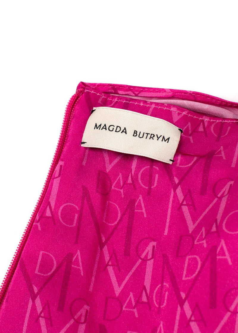 Magda Butrym Pink Monogram Silk Midi Skirt