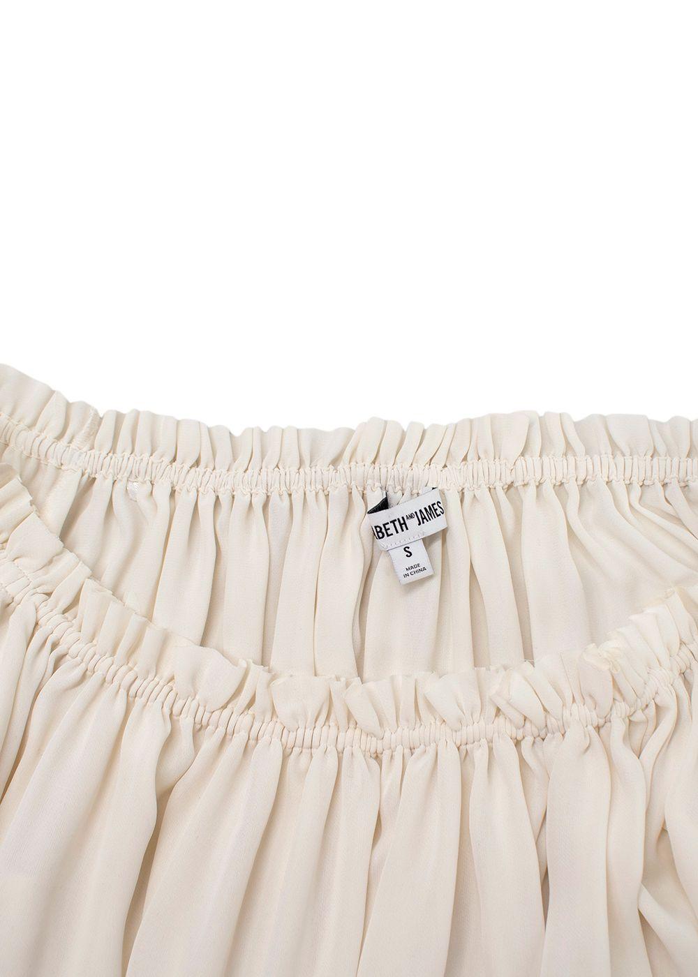 Elizabeth and James Cream Off-Shoulder Long Sleeve Blouse