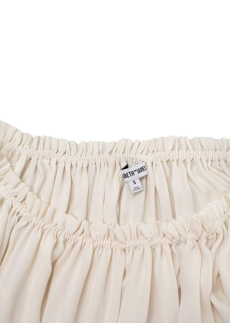 Elizabeth and James Cream Off-Shoulder Long Sleeve Blouse