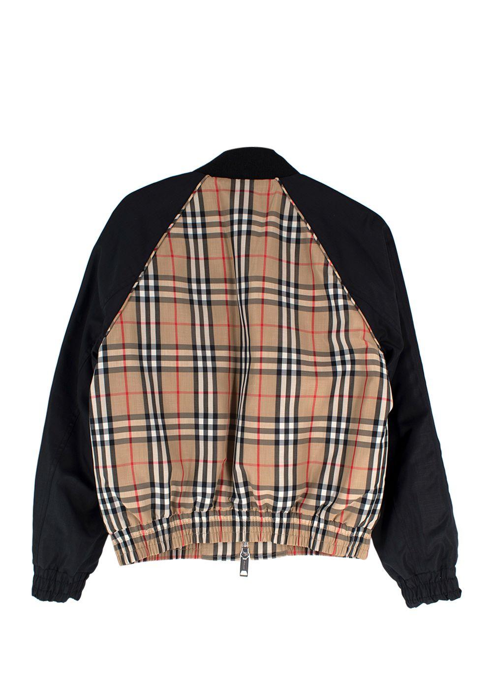 Burberry Brown  Harlington Check Bomber Jacket