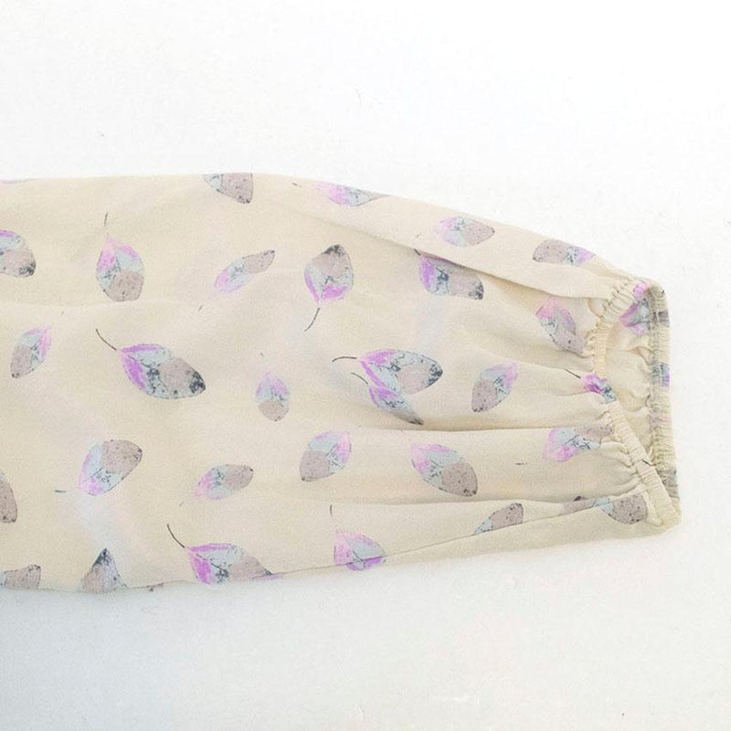Tucker leaf print blouse
