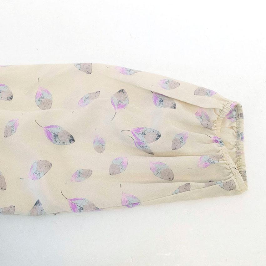 Tucker leaf print blouse