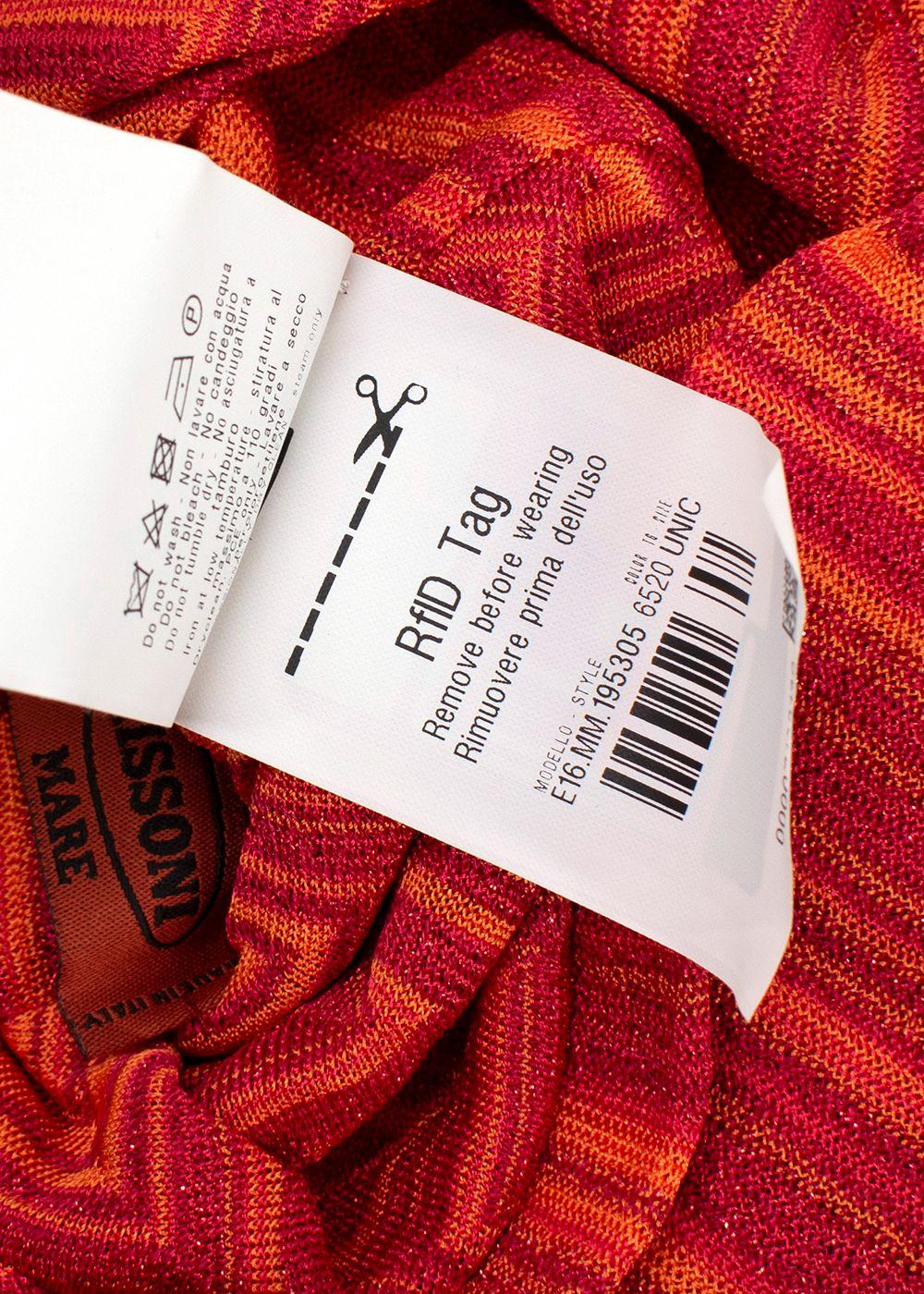 Missoni Red and Orange Glitter Knit Turban