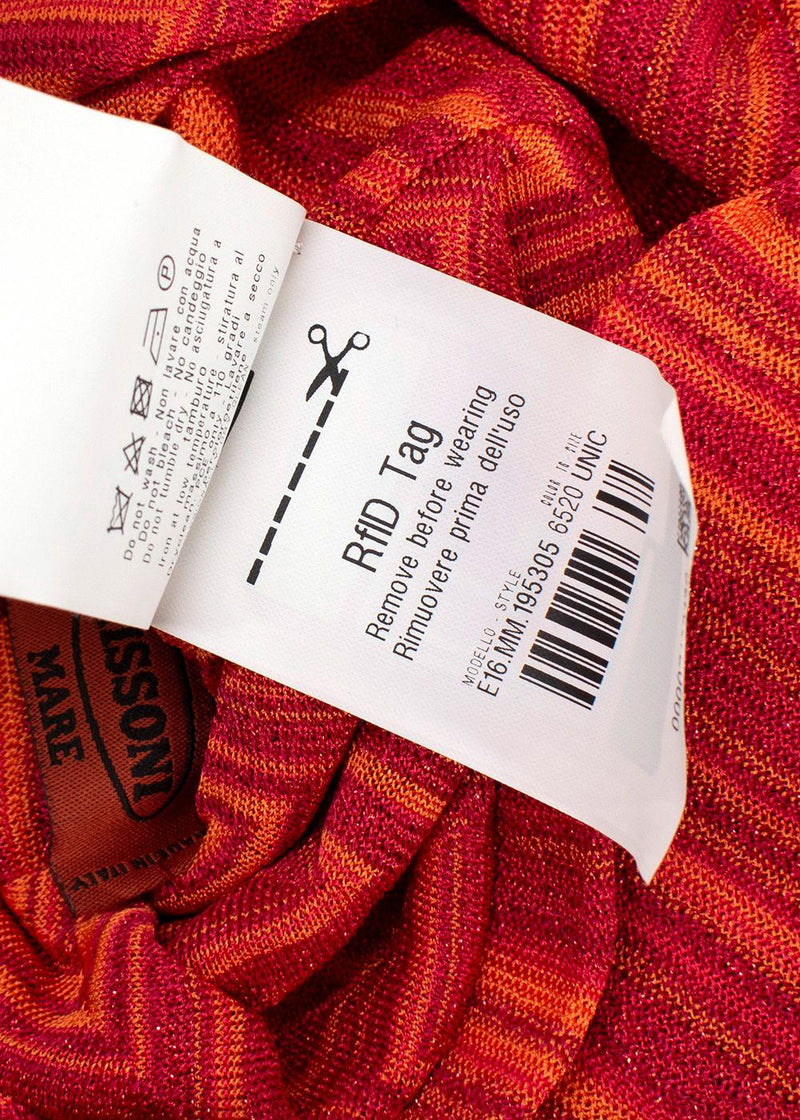 Missoni Red and Orange Glitter Knit Turban