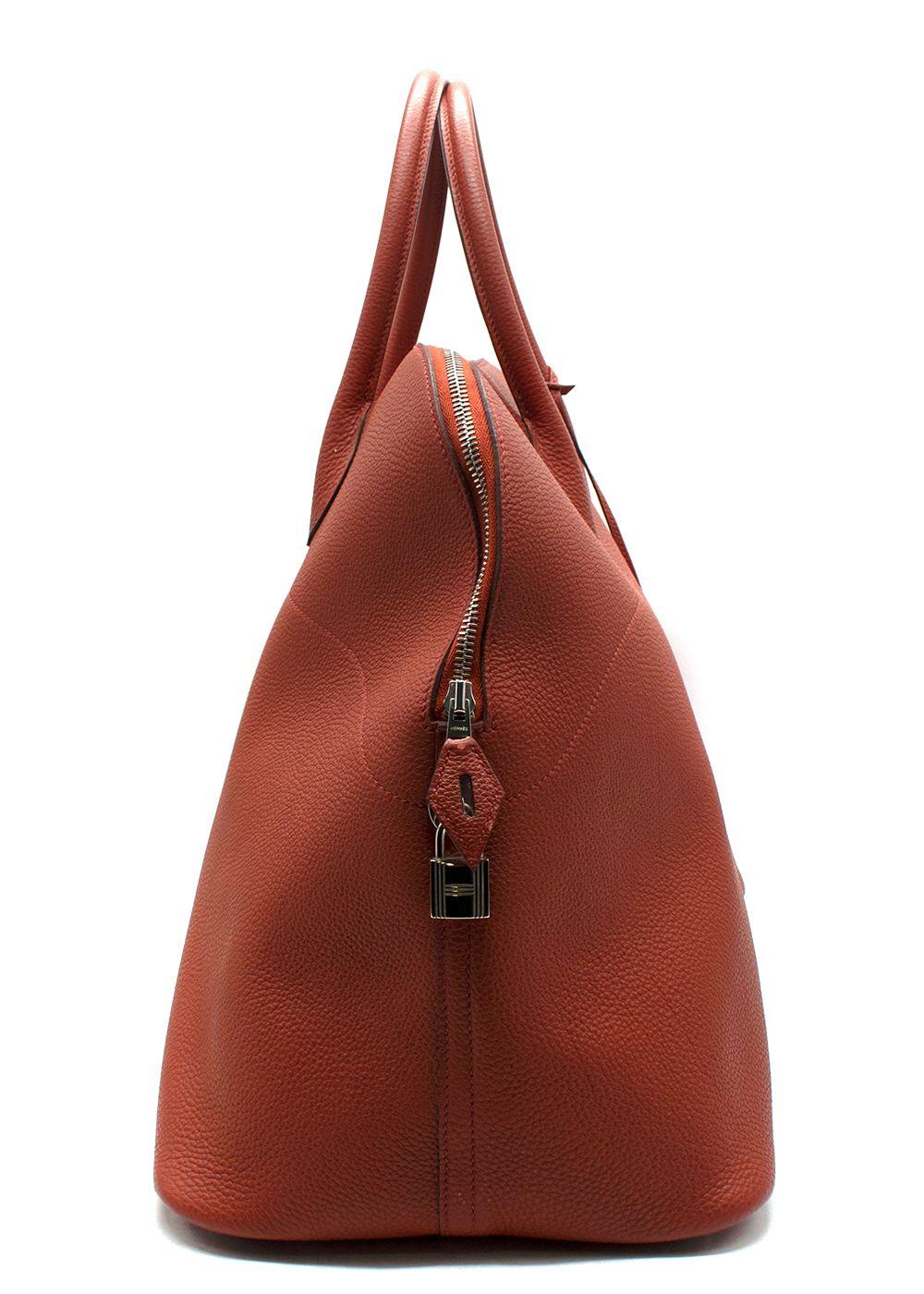 Hermes  Bolide 45in Brique Togo Leather  with Palladium Hardware