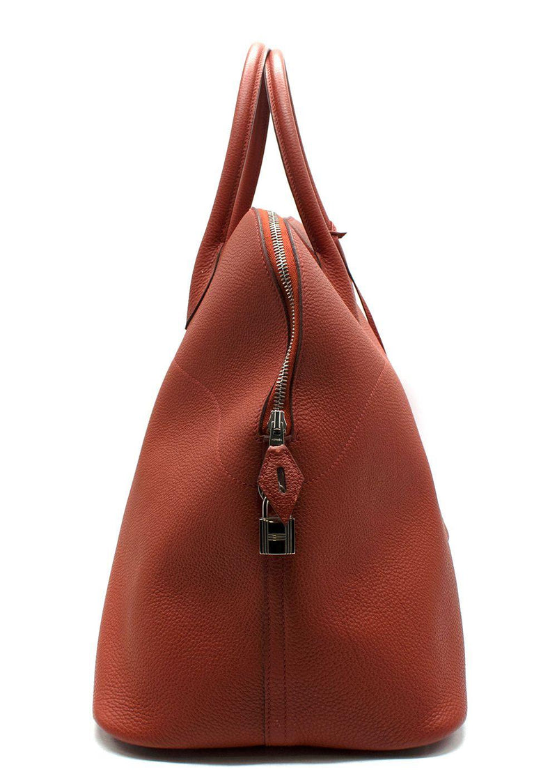 Hermes  Bolide 45in Brique Togo Leather  with Palladium Hardware