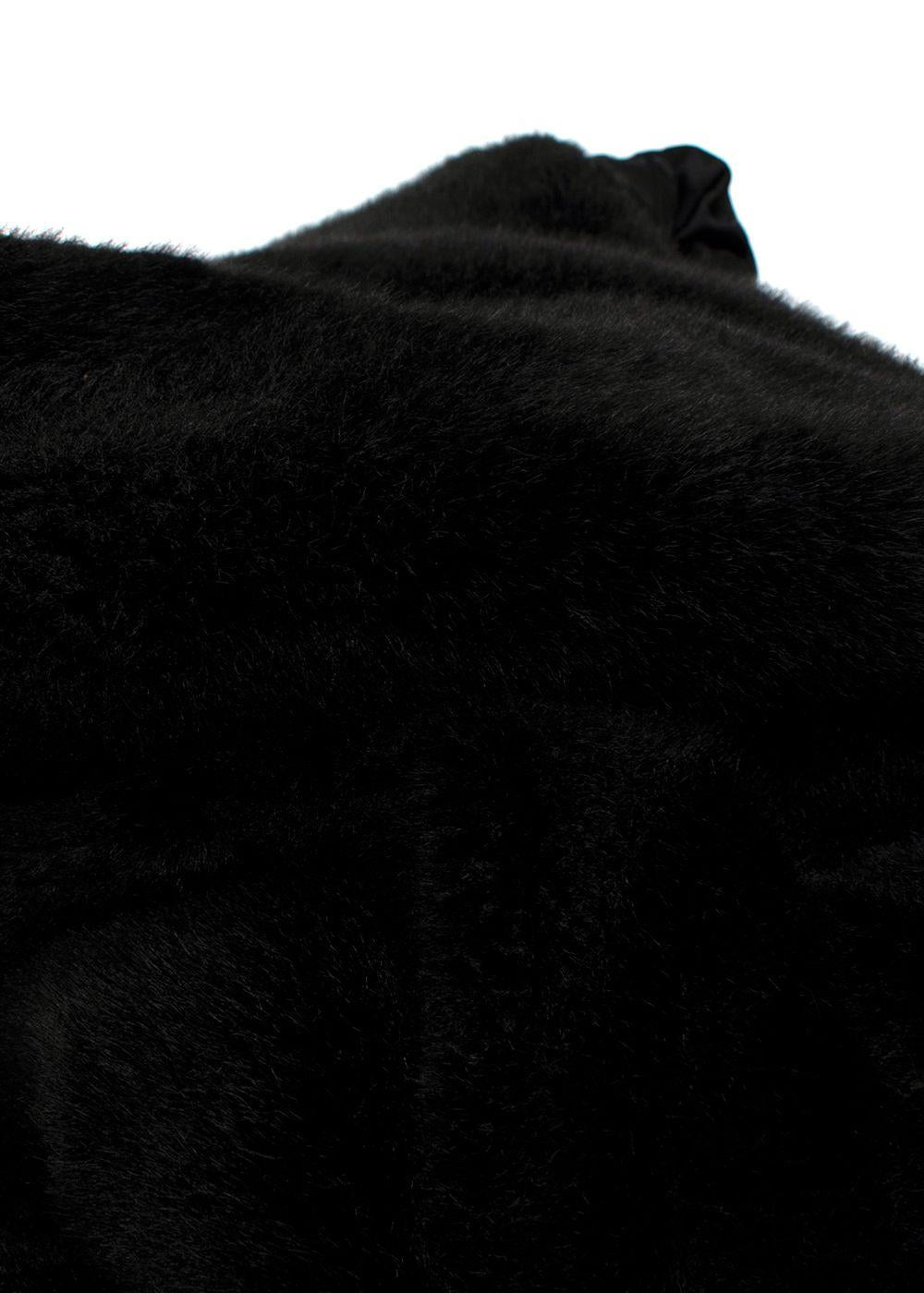 Helmut Lang Black Faux Fur Hooded Jacket