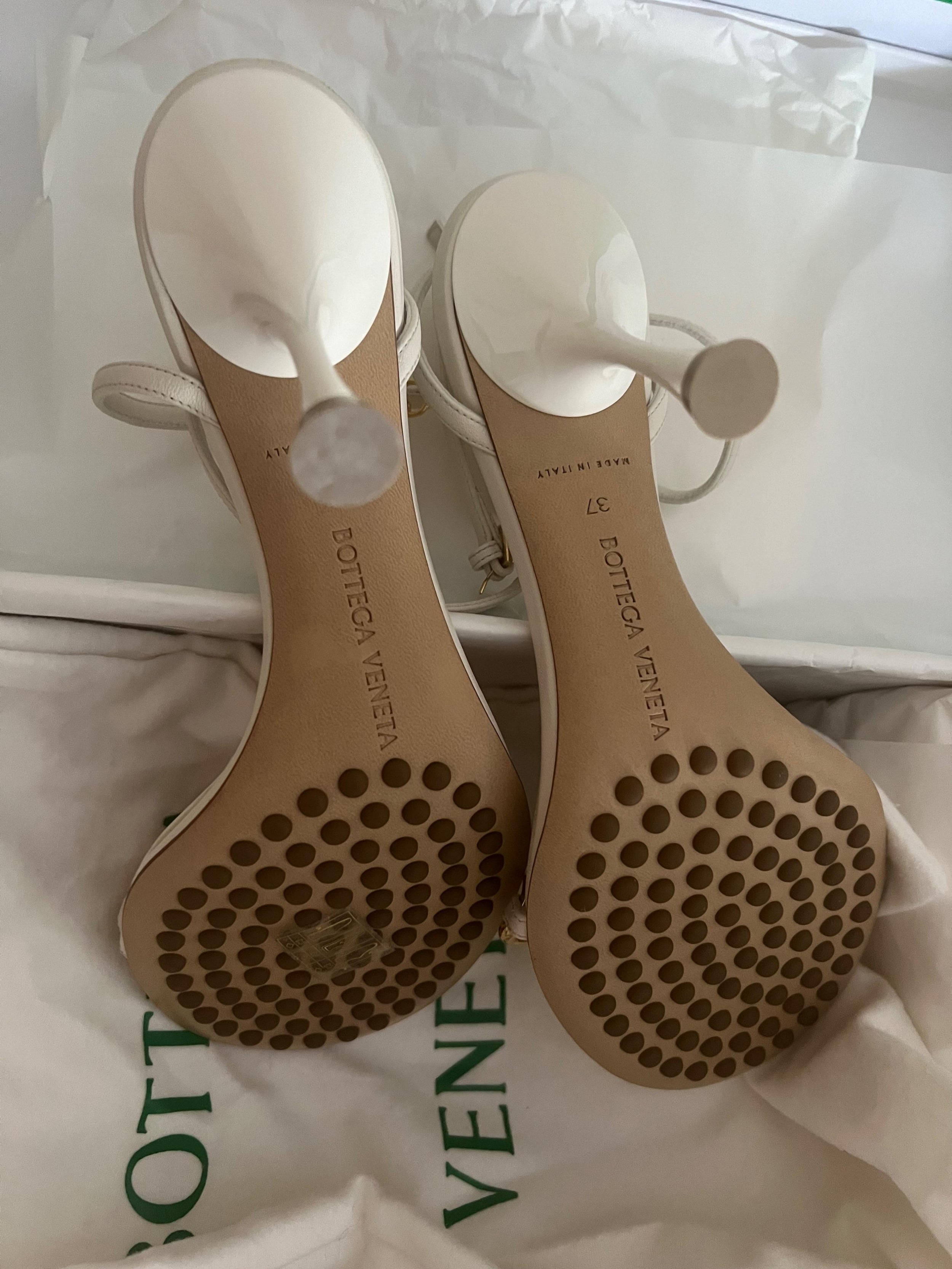White Dot Chain Sandals