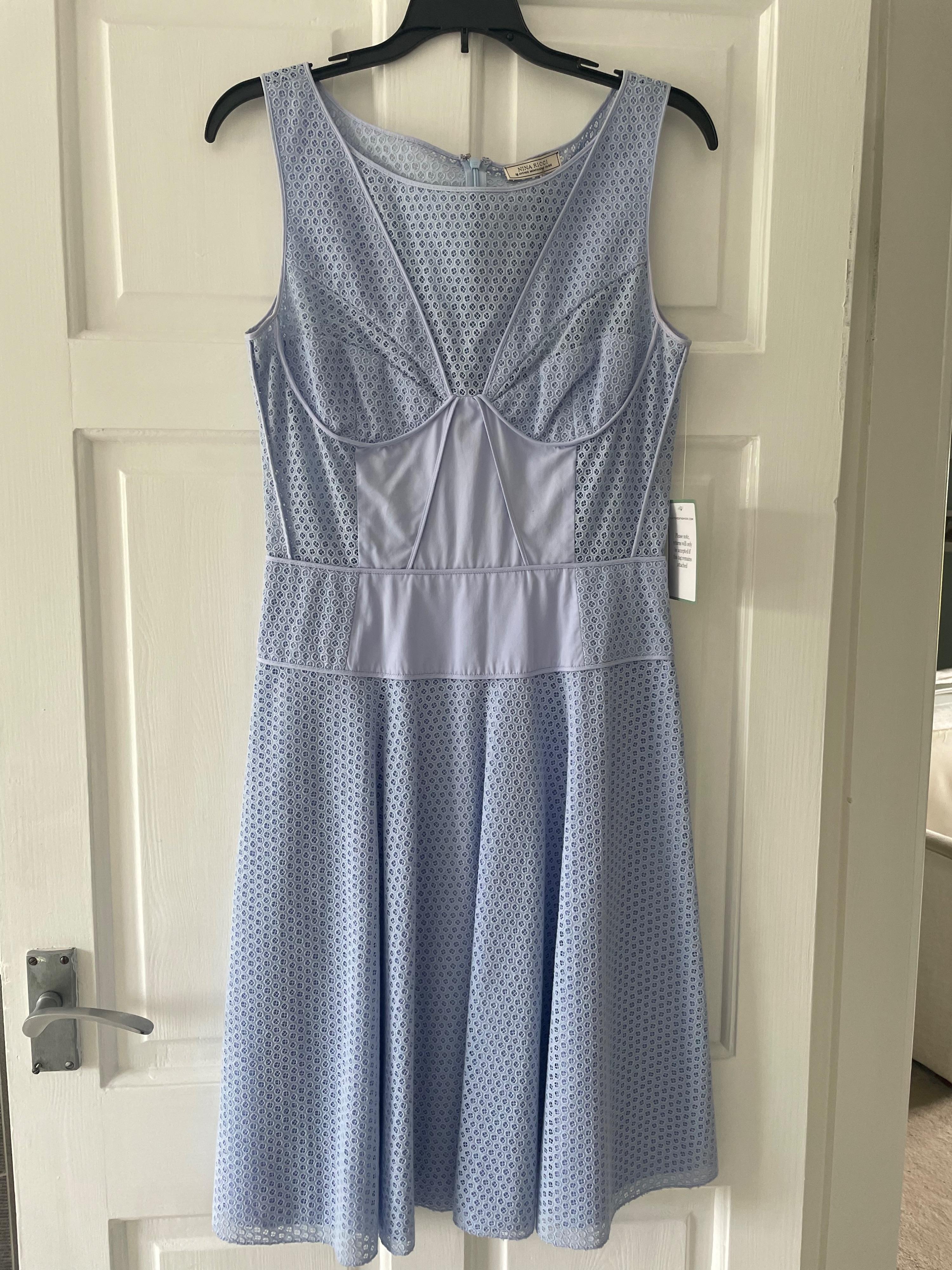 Blue Broderie Anglaise Sleeveless Dress