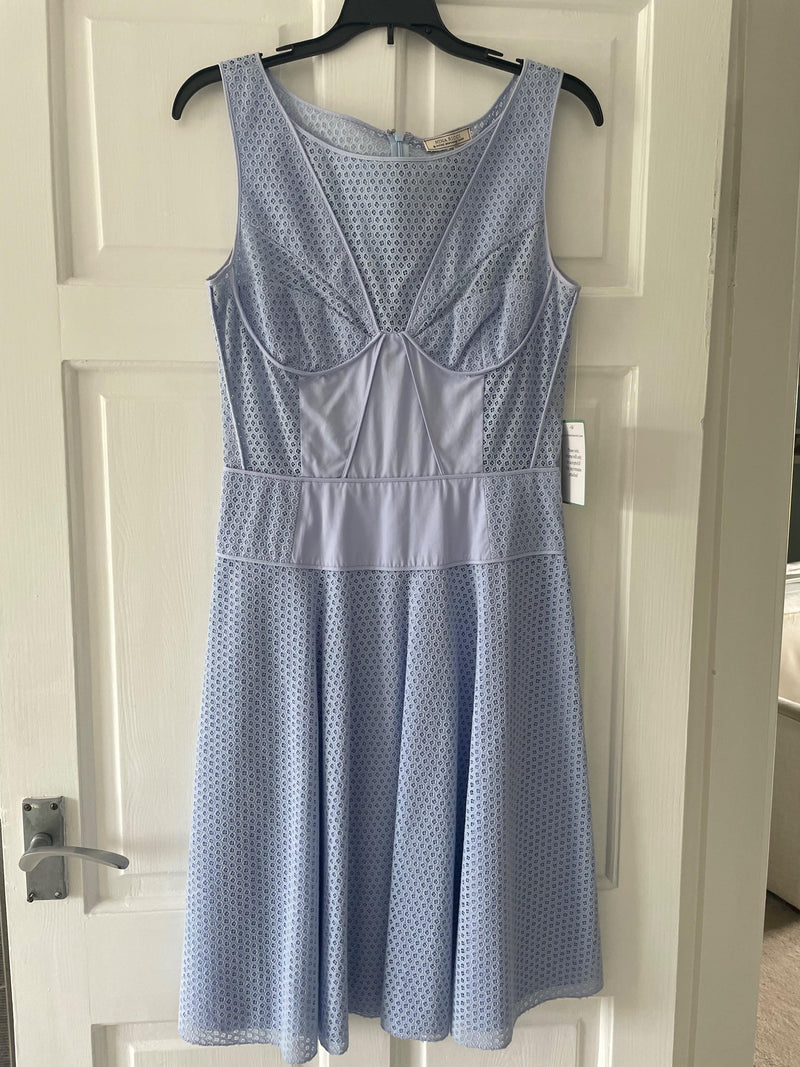 Blue Broderie Anglaise Sleeveless Dress