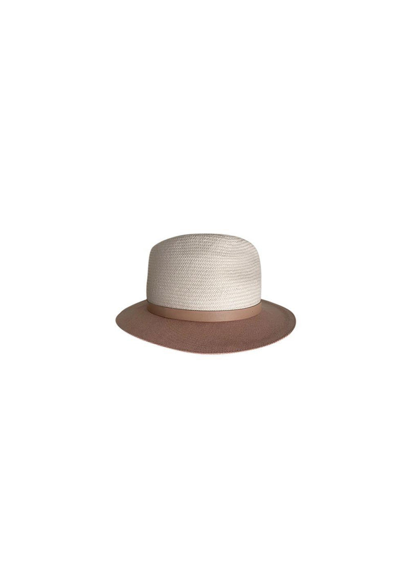Raffia & pink cotton Playa straw hat