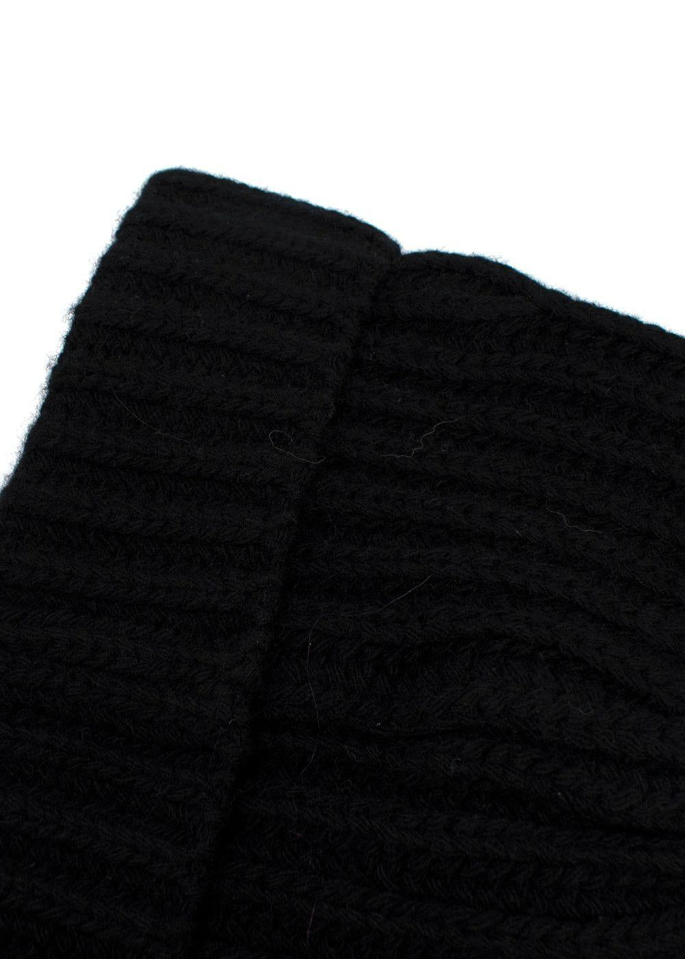 Fusalp x Zenith Black Ribbed Wool Beanie and Scarf Set