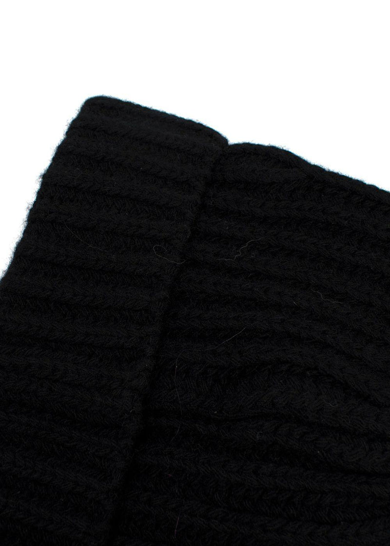 Fusalp x Zenith Black Ribbed Wool Beanie and Scarf Set