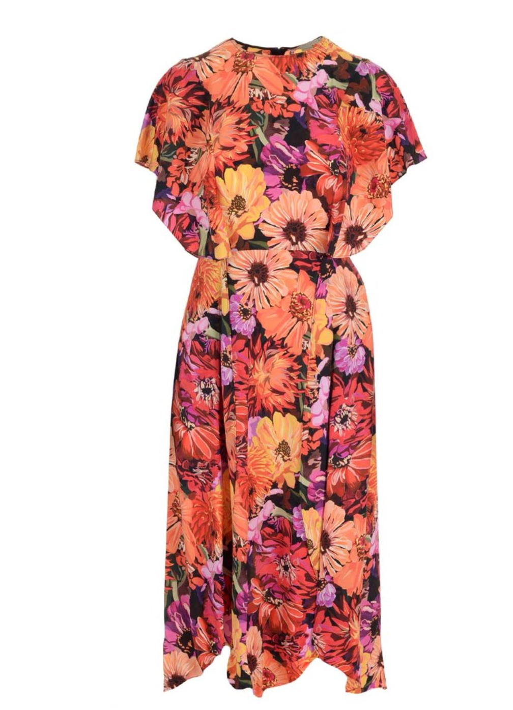 Stella McCartney Floral-Print Silk Crepe De Chine Midi Dress