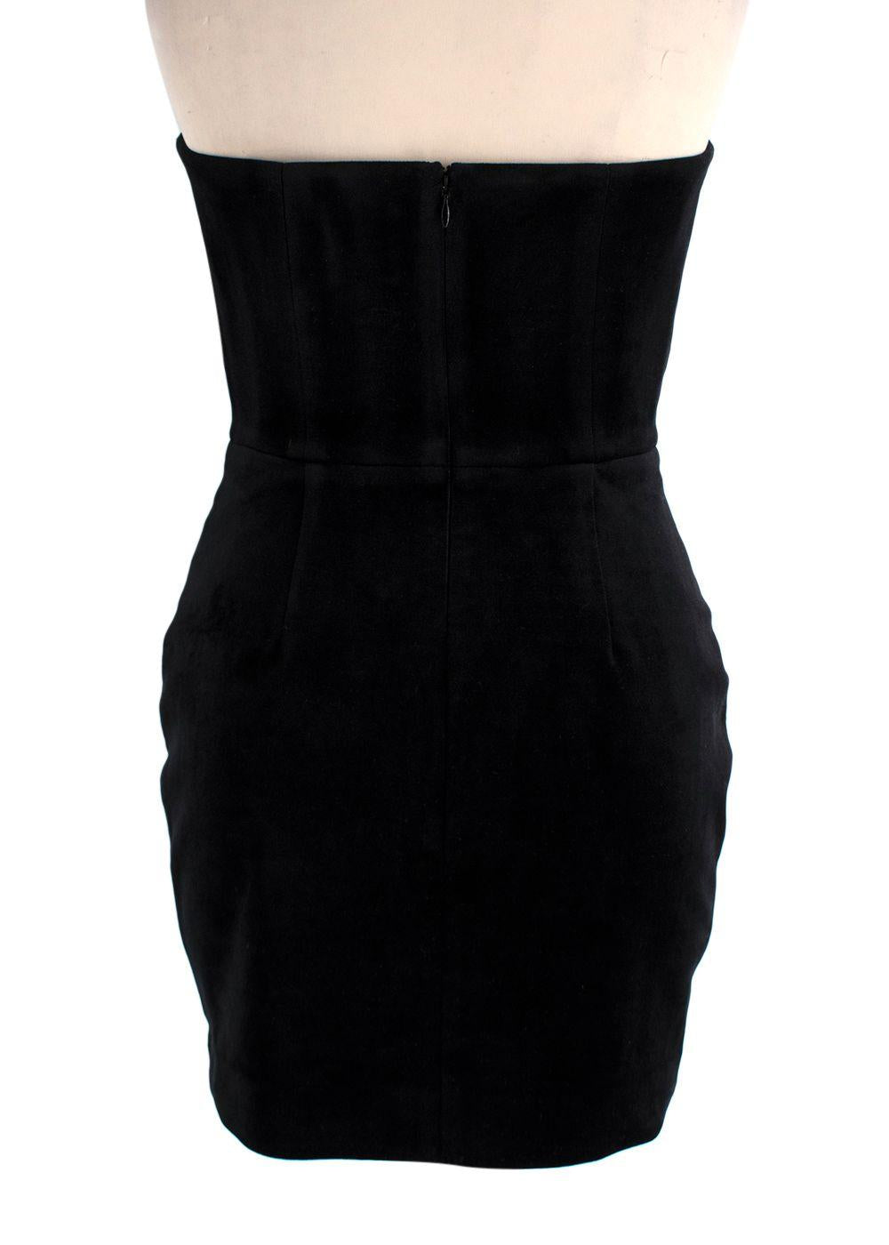 Alex Perry Black Velvet Strapless Mini Dress