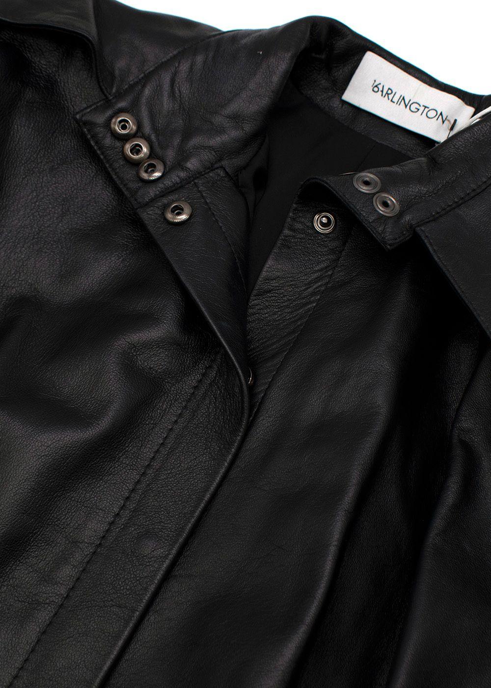 Seymour black leather dagger collar shirt