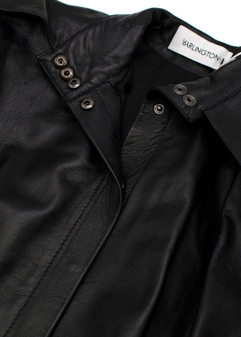 Seymour black leather dagger collar shirt
