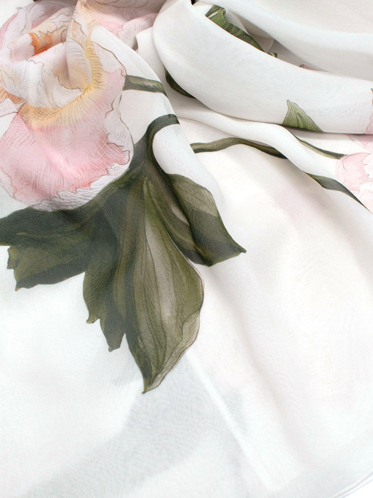 Giambattista Valli Multi Peony Print Silk Blouse