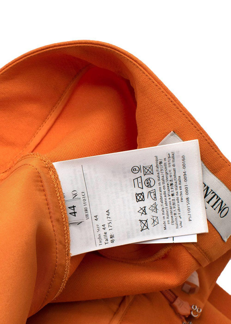 Valentino Orange Wool & Silk V Logo Shorts