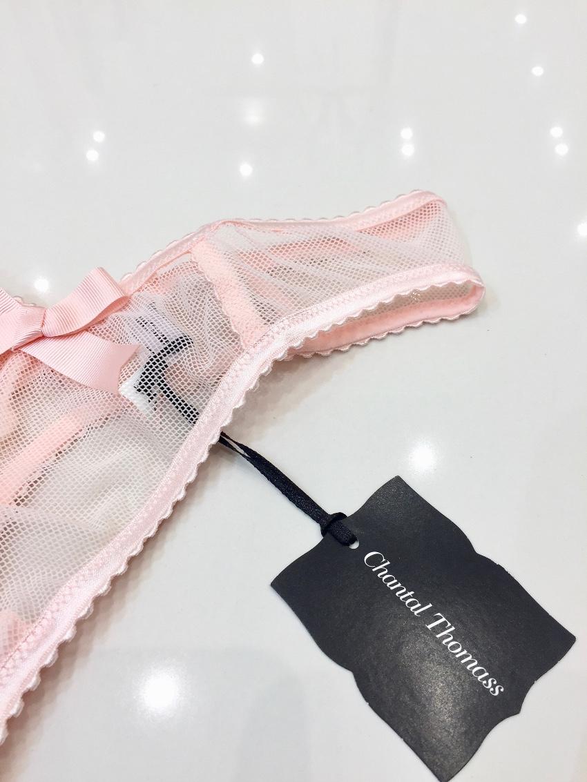 Chantal Thomass Rose Pink Bow Thong