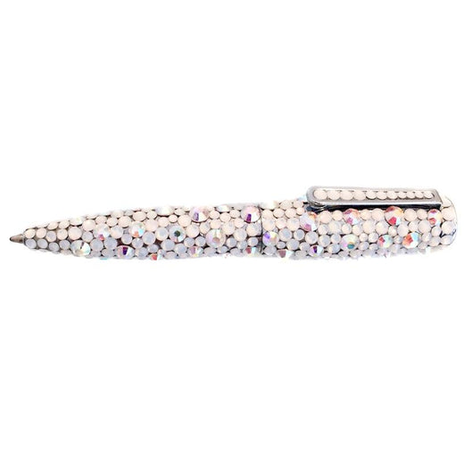 Ambrosia White Silver Iridescent Swarovski Crystal Ball Point Pen