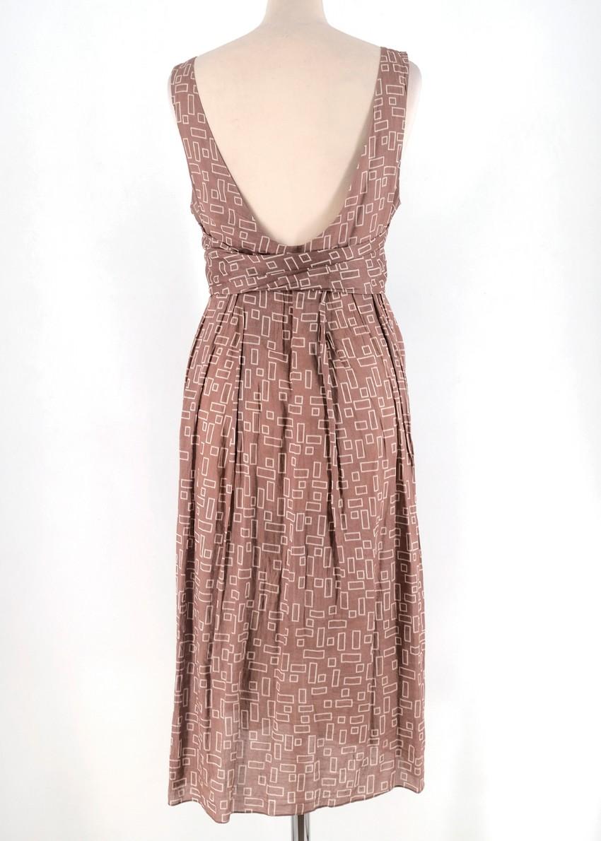 Marni Brown Printed Belted Dress
